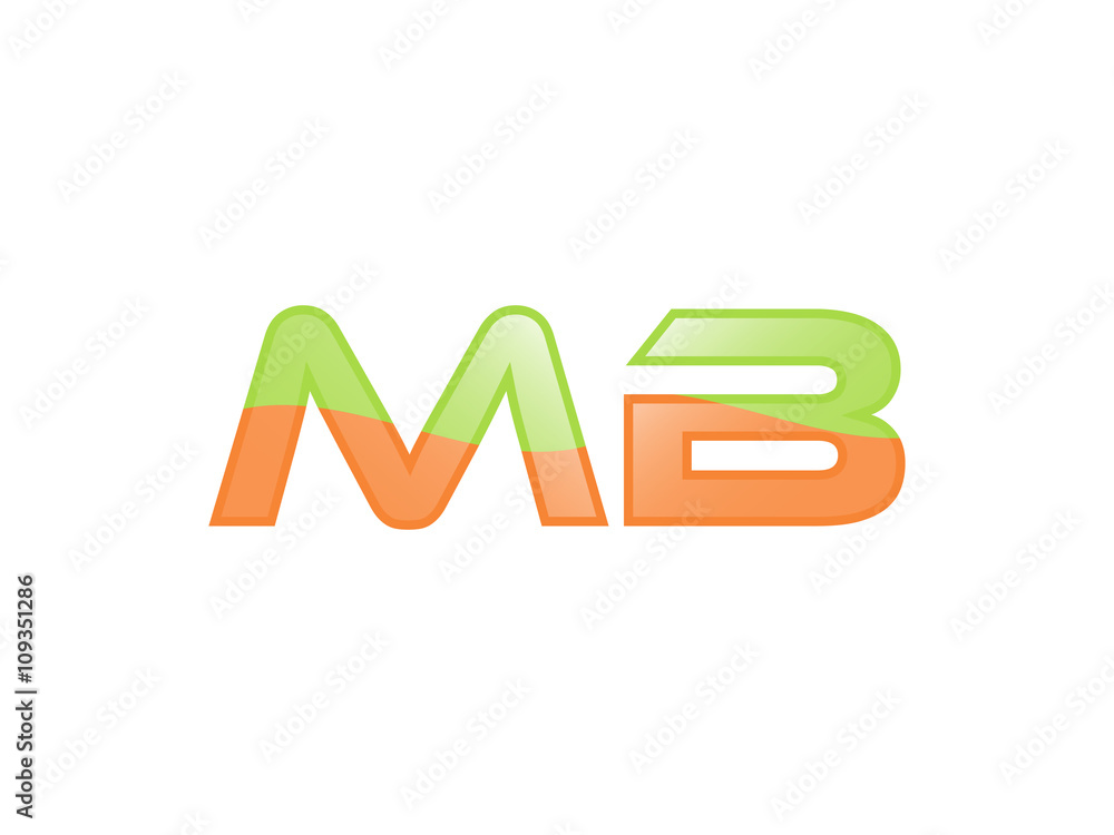 Green Orange shiny MB letters Green Orange shiny MB letters