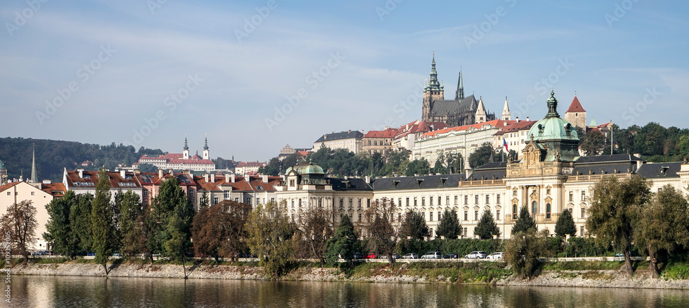 Fototapeta premium View from the Cechuv Bridge in Prague