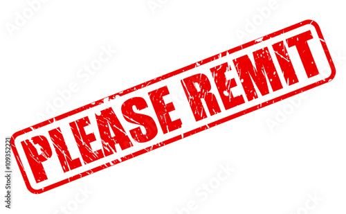 PLEASE REMIT red stamp text