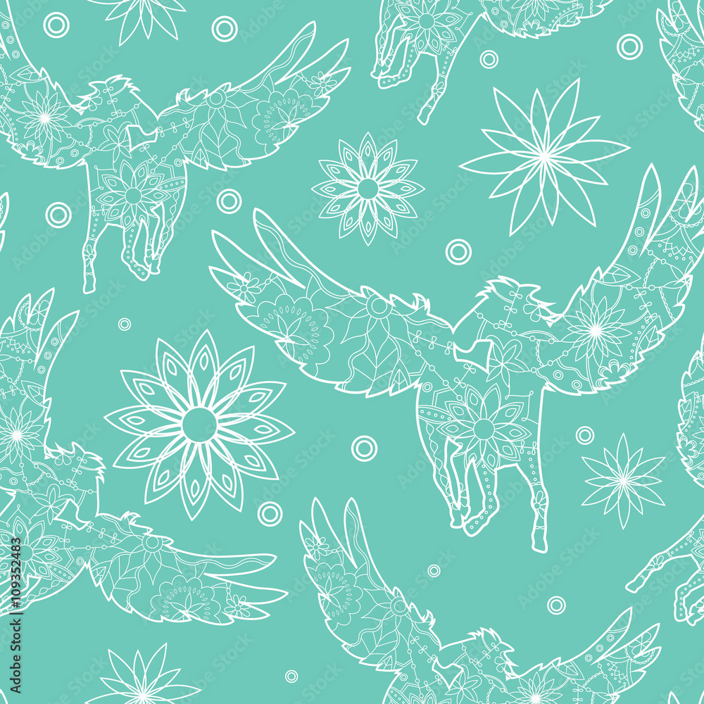 Seamless pattern with pegasuses Seamless pattern with pegasuses