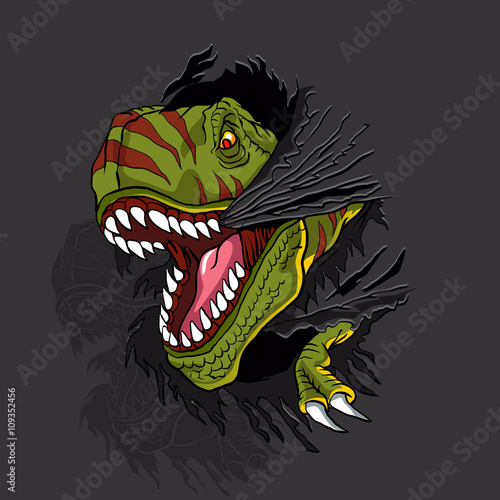 Agressive t rex.t shirt illustration