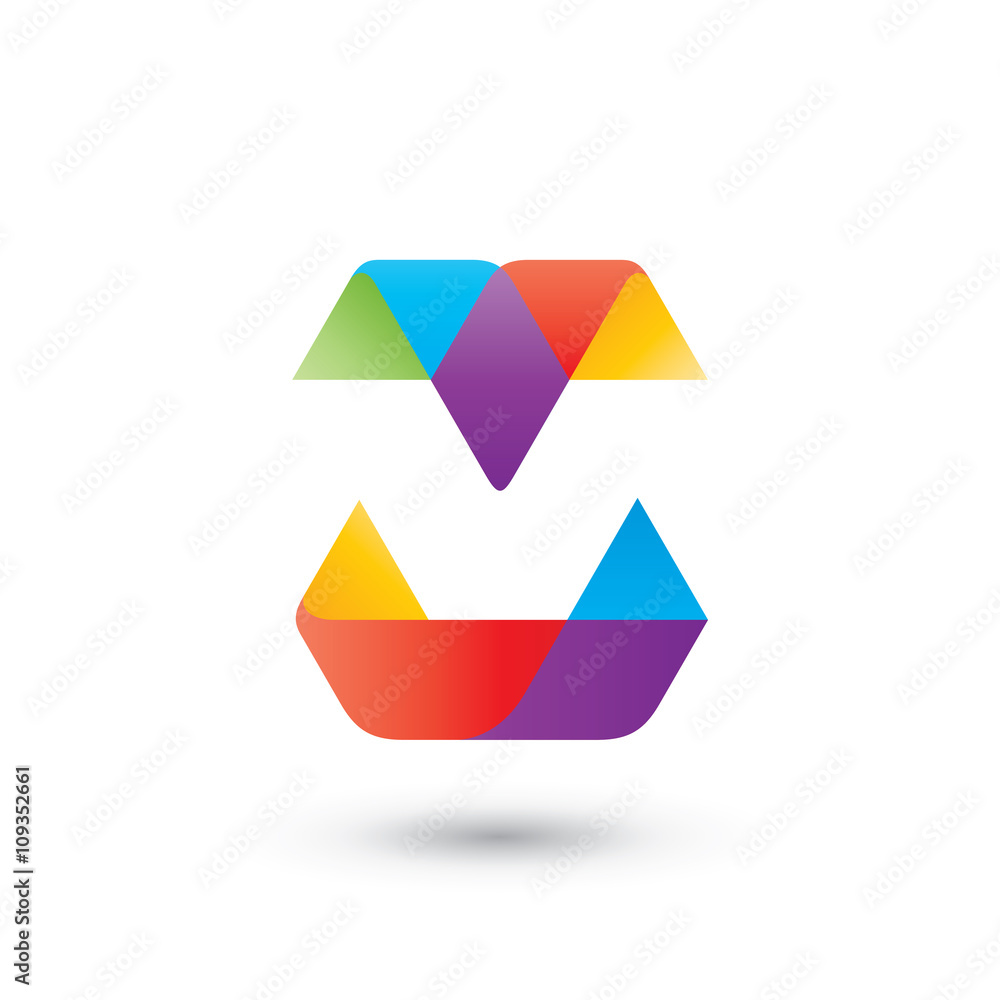 Colorful Hexagon Letter M Abstract Logo Colorful Hexagon Letter M Abstract Logo