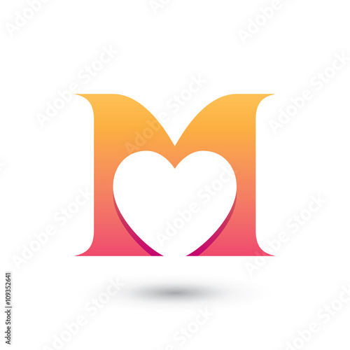 M Type with Heart Symbol