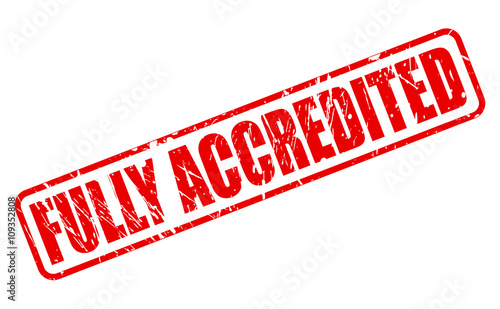 FULLY ACCREDITED red stamp text