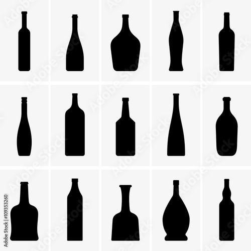 Wine bottles, shade pictures