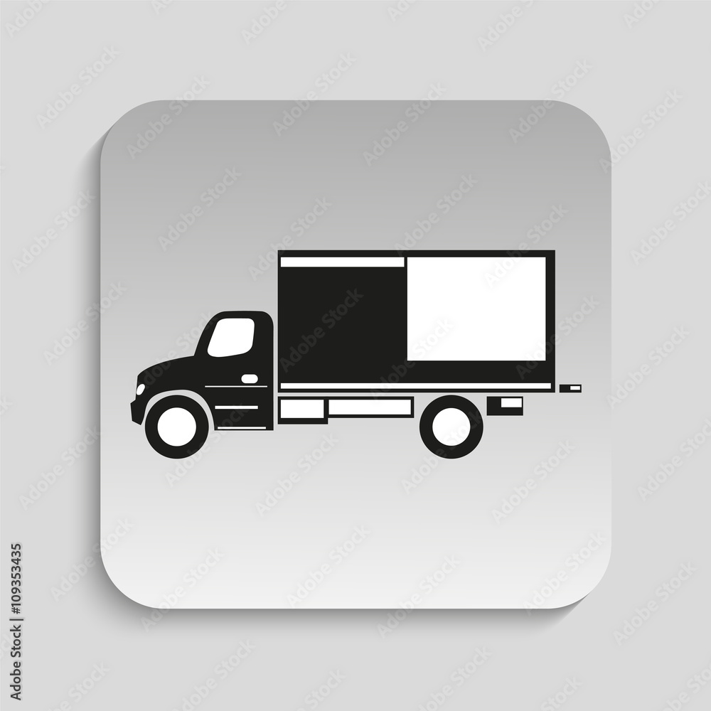 Truck. Black vector icon