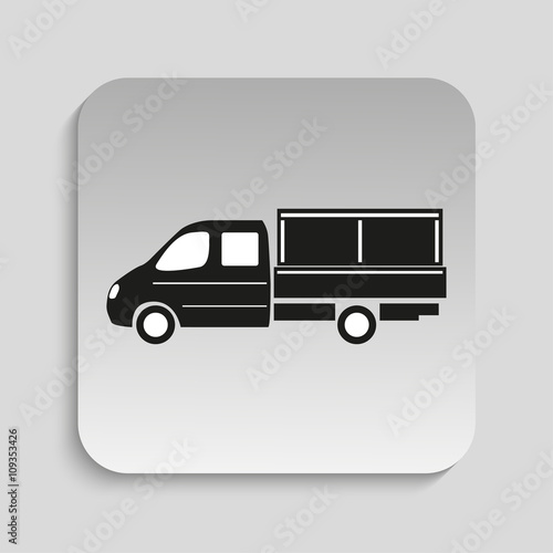 Truck. Black vector icon