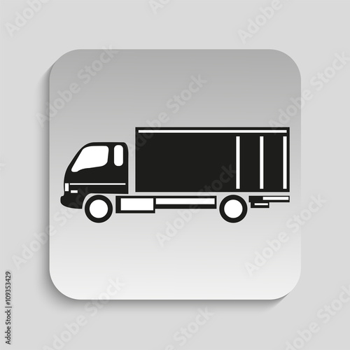 Truck. Black vector icon