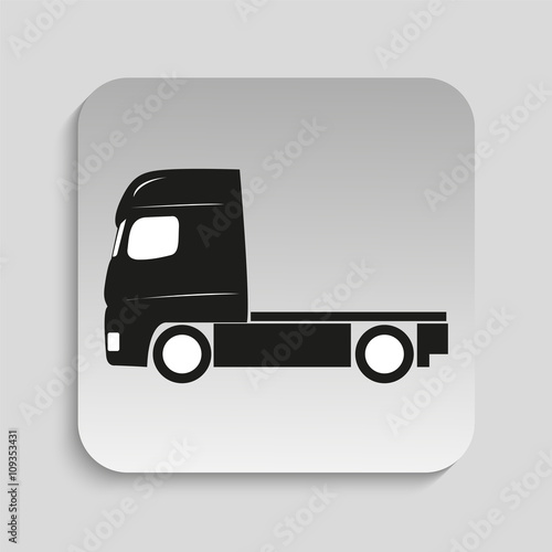 Truck. Black vector icon