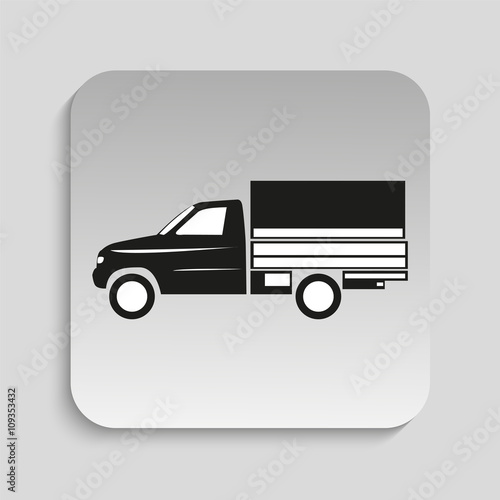Truck. Black vector icon