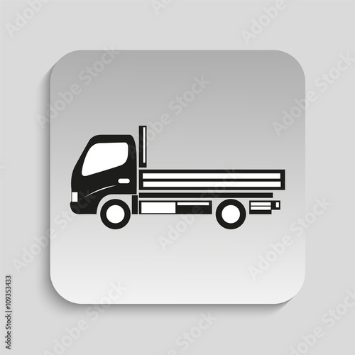 Truck. Black vector icon