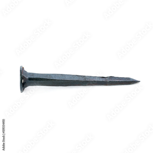 Metal nail isolated over the white background
