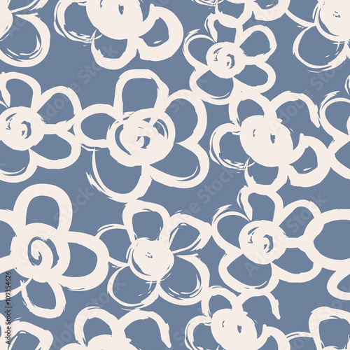 seamless pattern with hand drawn flowers