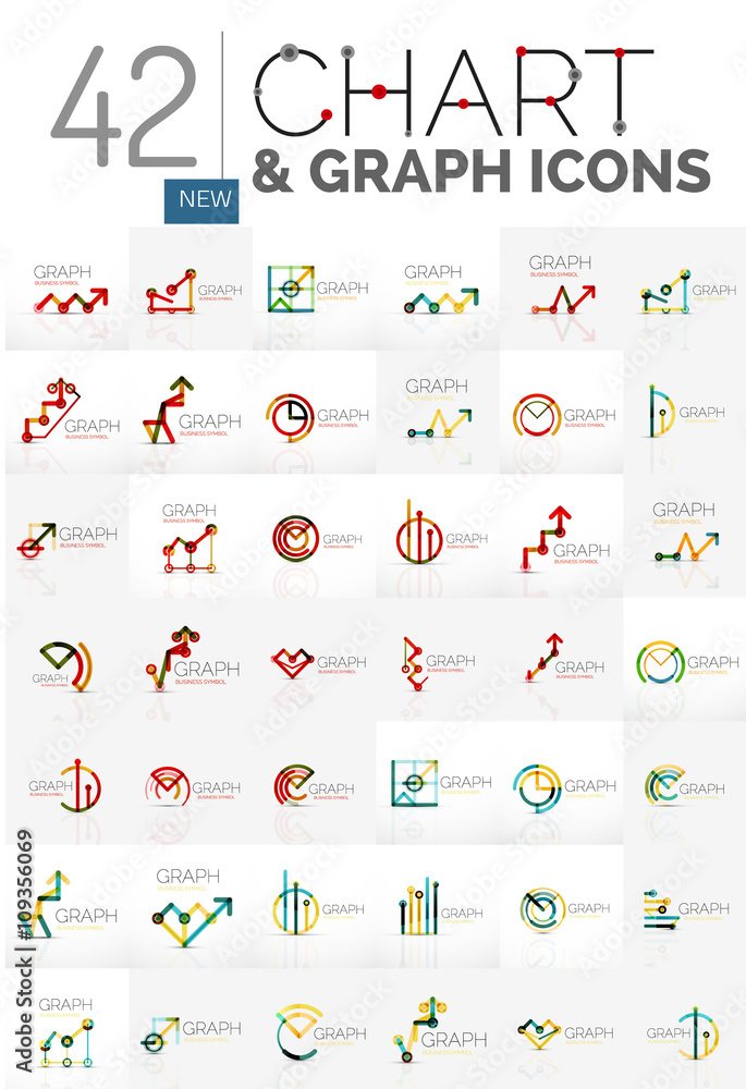 Fototapeta premium Collection of chart logos