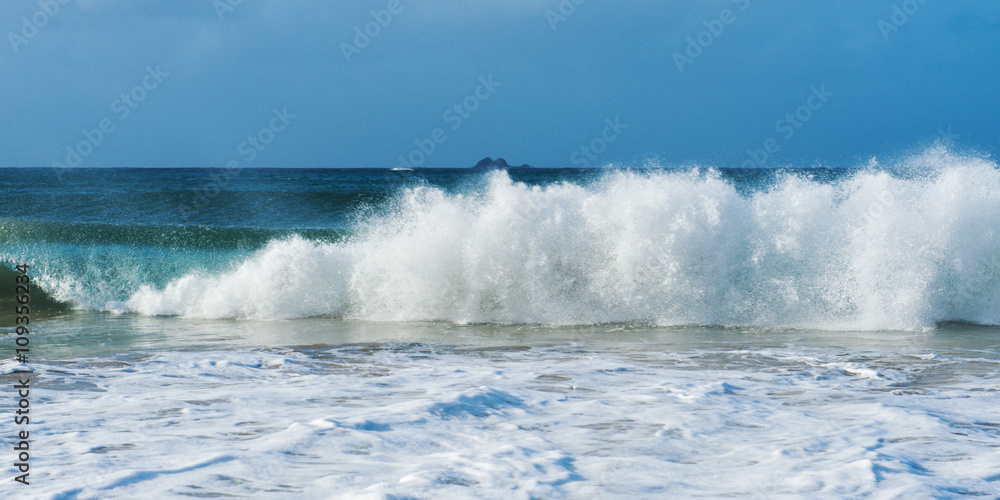 Byron Bay beach waves in New South Wales, Australia