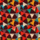 Holidays seamless pattern with colorful flags 