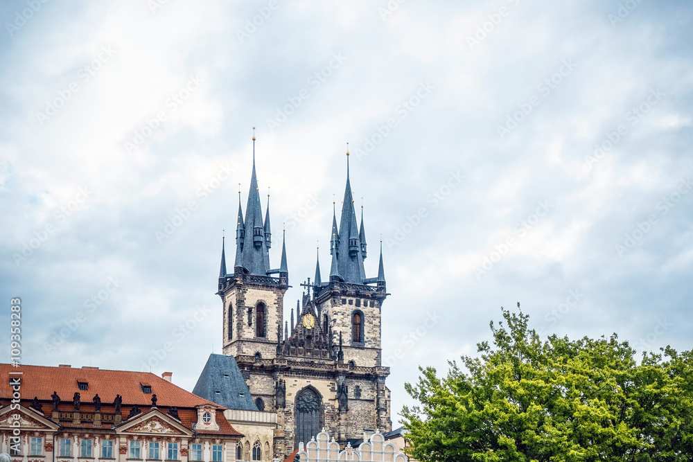 Old Church ancient architecture in Prague, Czech Republic