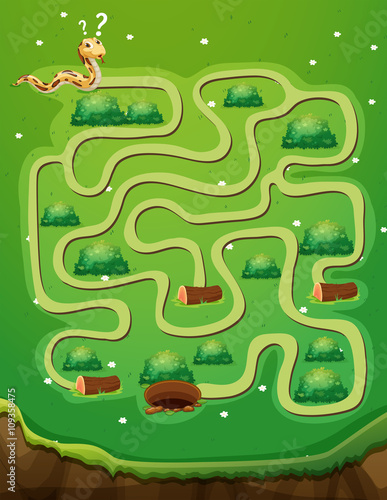 Game template with snake and hole