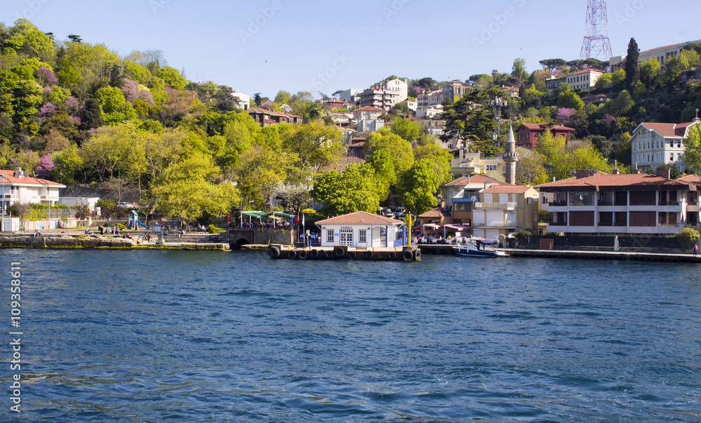 View of a neighborhood on Asian side of Istanbul from boat tour