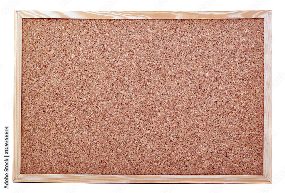 Fototapeta premium Pin board over isolated white background