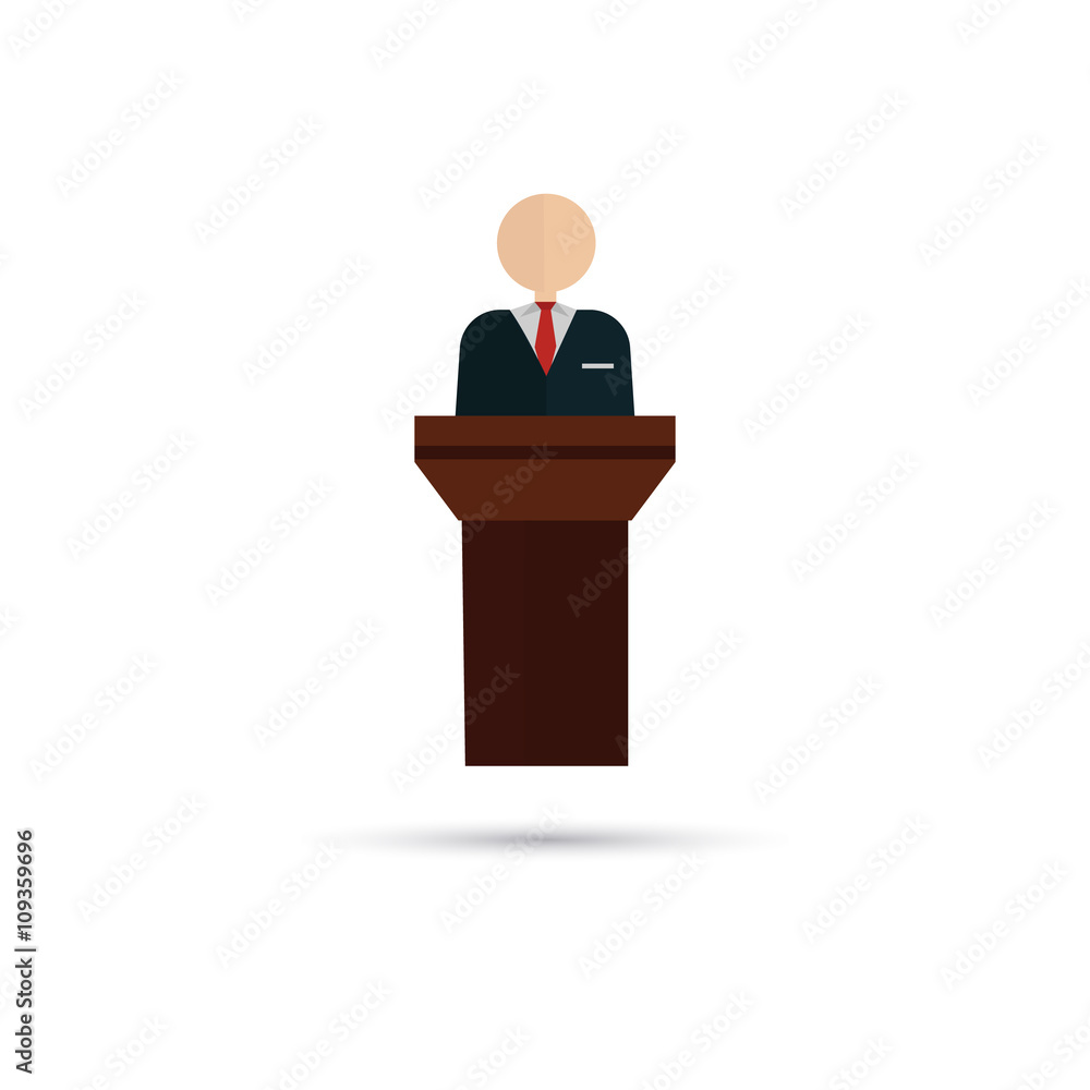 Color illustration of lecturer icon Color illustration of lecturer icon