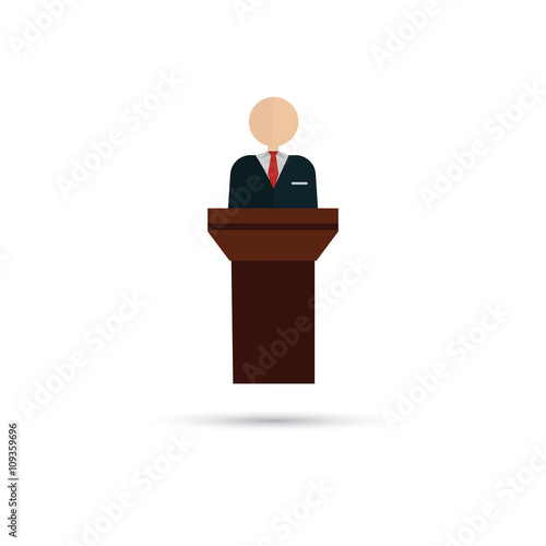 Color illustration of lecturer icon