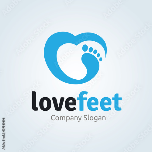 Love foot,love Feet,foot care logo,vector logo template