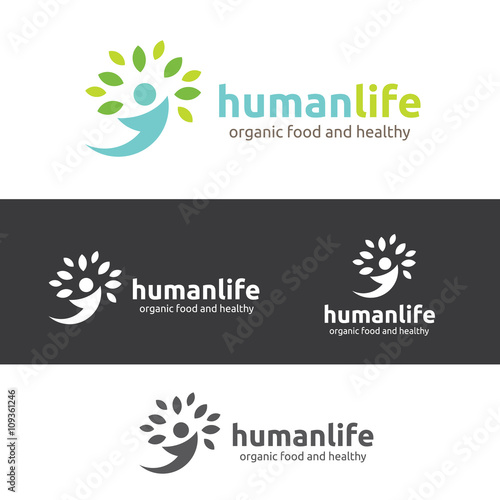 People logo. Green logo. Eco logo. people tree logo template.family logo. vector logo template