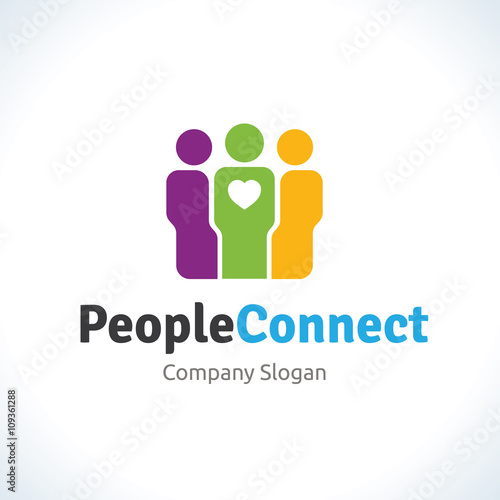 People connect logo. people logo. family logo. healthy logo.vector logo template.