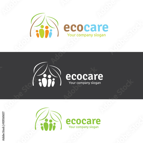 People logo. Green logo. Eco logo. people tree logo template.family logo. vector logo template