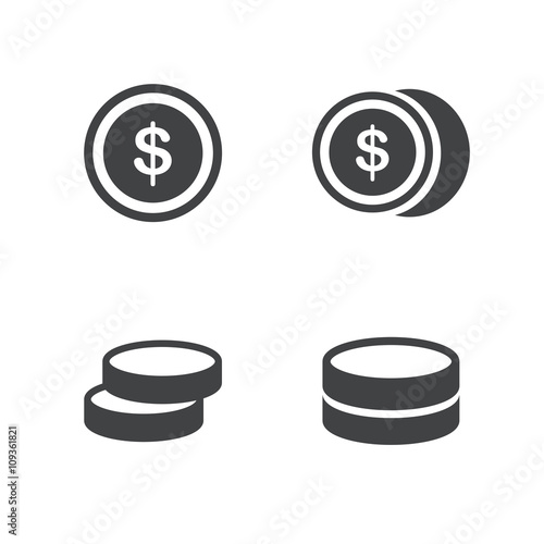 business Coins Icons Set