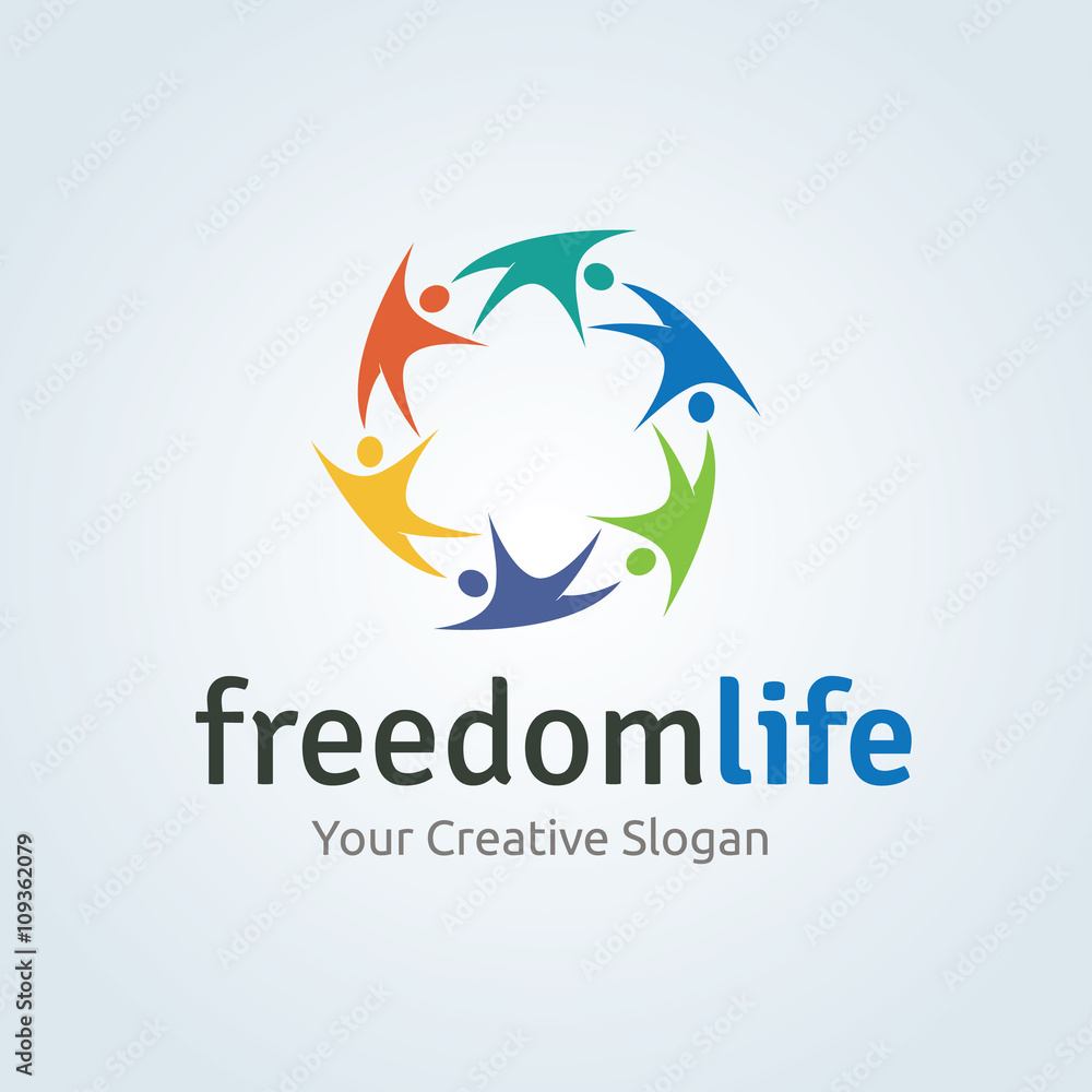 Freedom life logo. people logo template. insurance logo. Freedom life logo. people logo template. insurance logo.