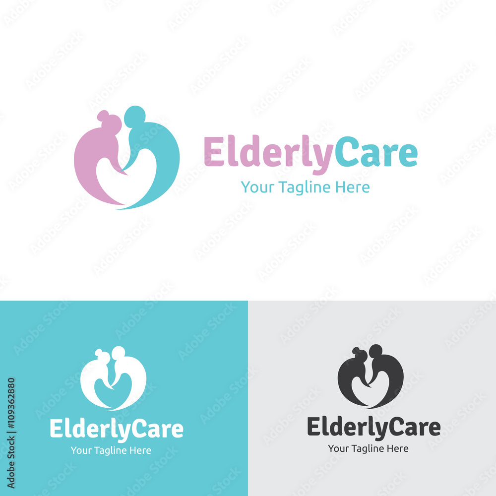 elderly care logo template elderly care logo template