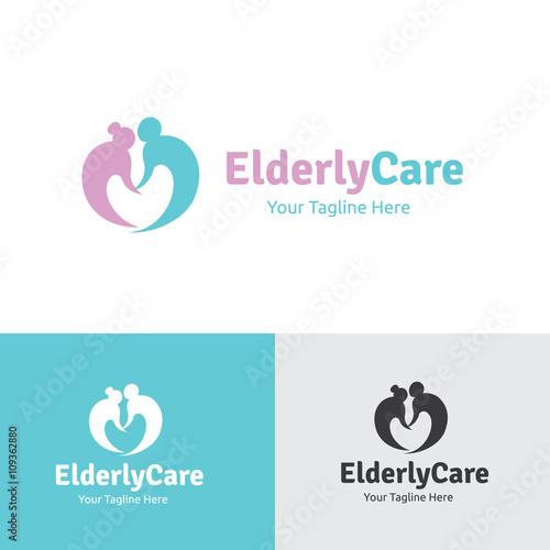 elderly care logo template