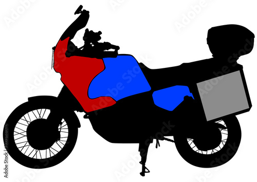 Old motor bike on white background