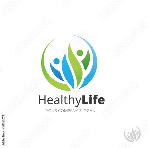 Healthy Life logo,people logo, human logo,creative logo idea. vector logo template