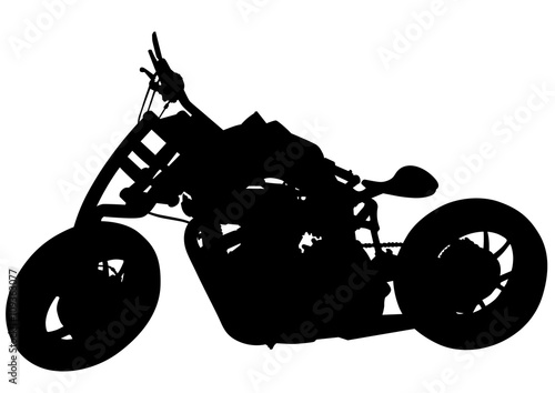 Old motor bike on white background