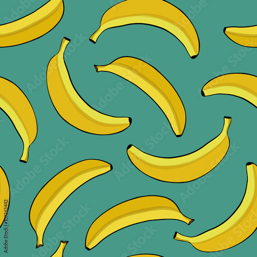 Seamless background with yellow bananas. 