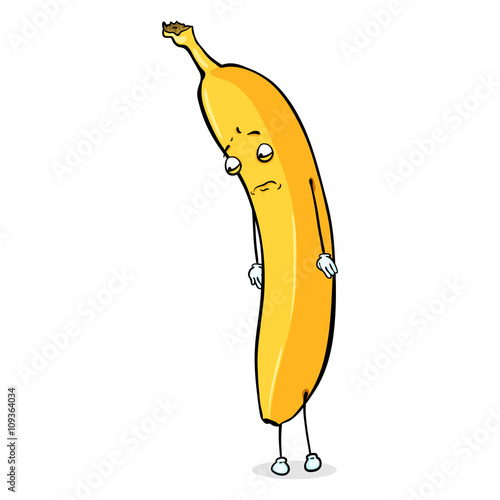 Vector Cartoon Character - Sad Banana