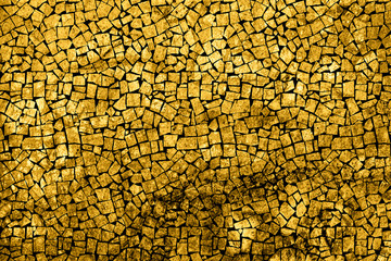 Texture of gold marble slab macro mosaic styled