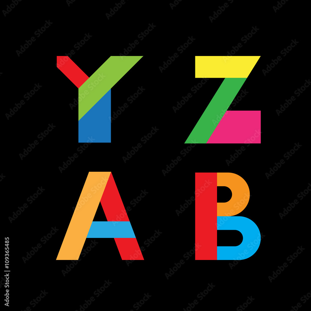 Vector abstract geometric letter Y,Z,A,B Vector abstract geometric letter Y,Z,A,B