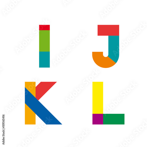 Vector abstract geometric letter I,J,K,L