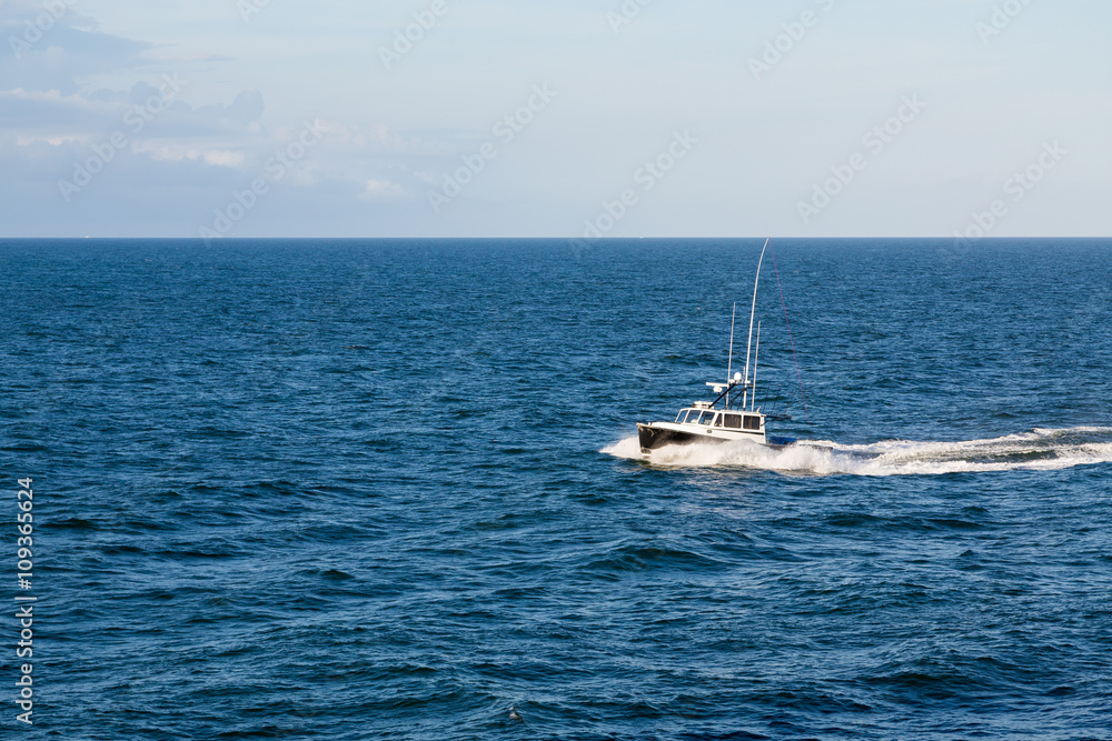 Motor Launch on Deep Blue Sea Motor Launch on Deep Blue Sea