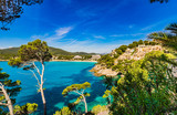 Idyllic view of the bay in Canyamel Majorca Spain Island