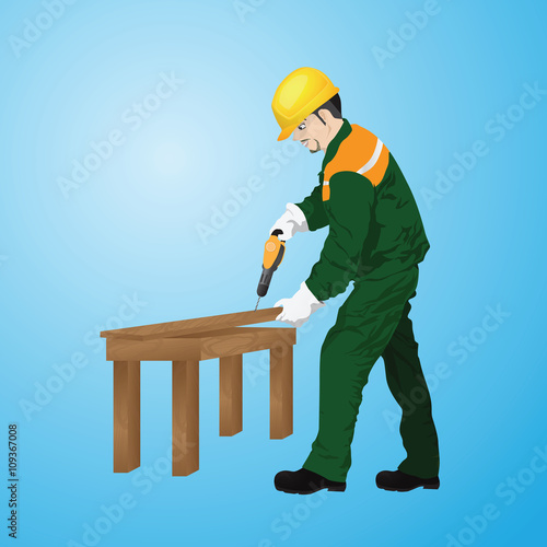 Vector illustration of worker