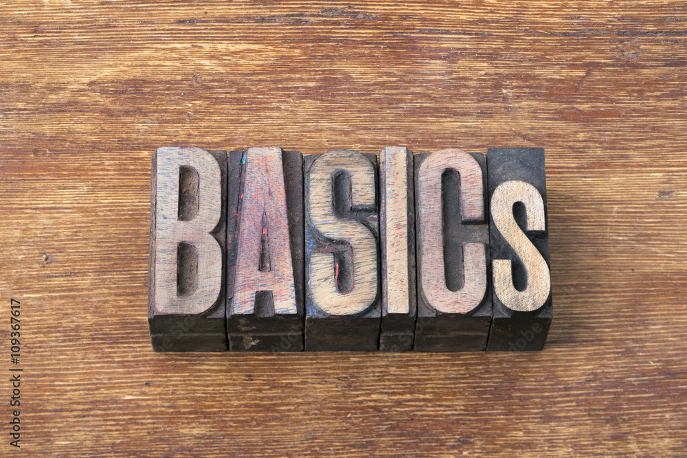 Fototapeta premium basics word wood