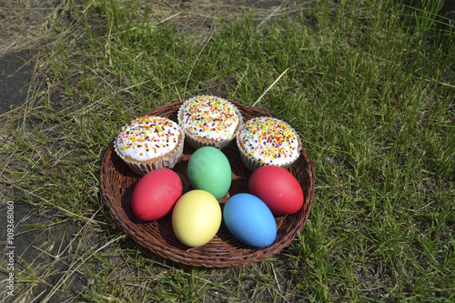 Tableau sur toile eggs and cakes for Easter