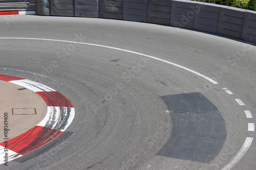 Texture of Motor Race Asphalt and Curb on Monaco GP