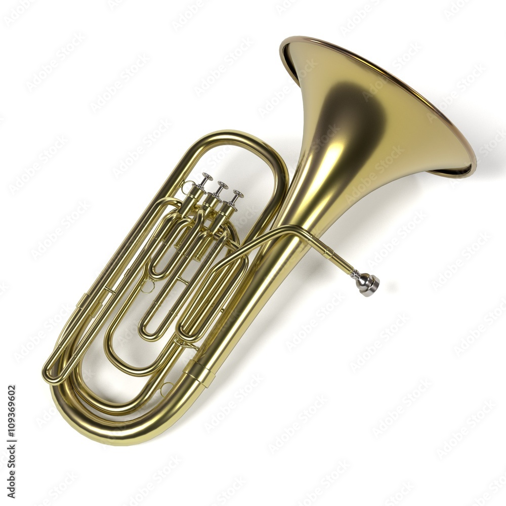 Obraz premium 3d rendering of tuba musical instrument