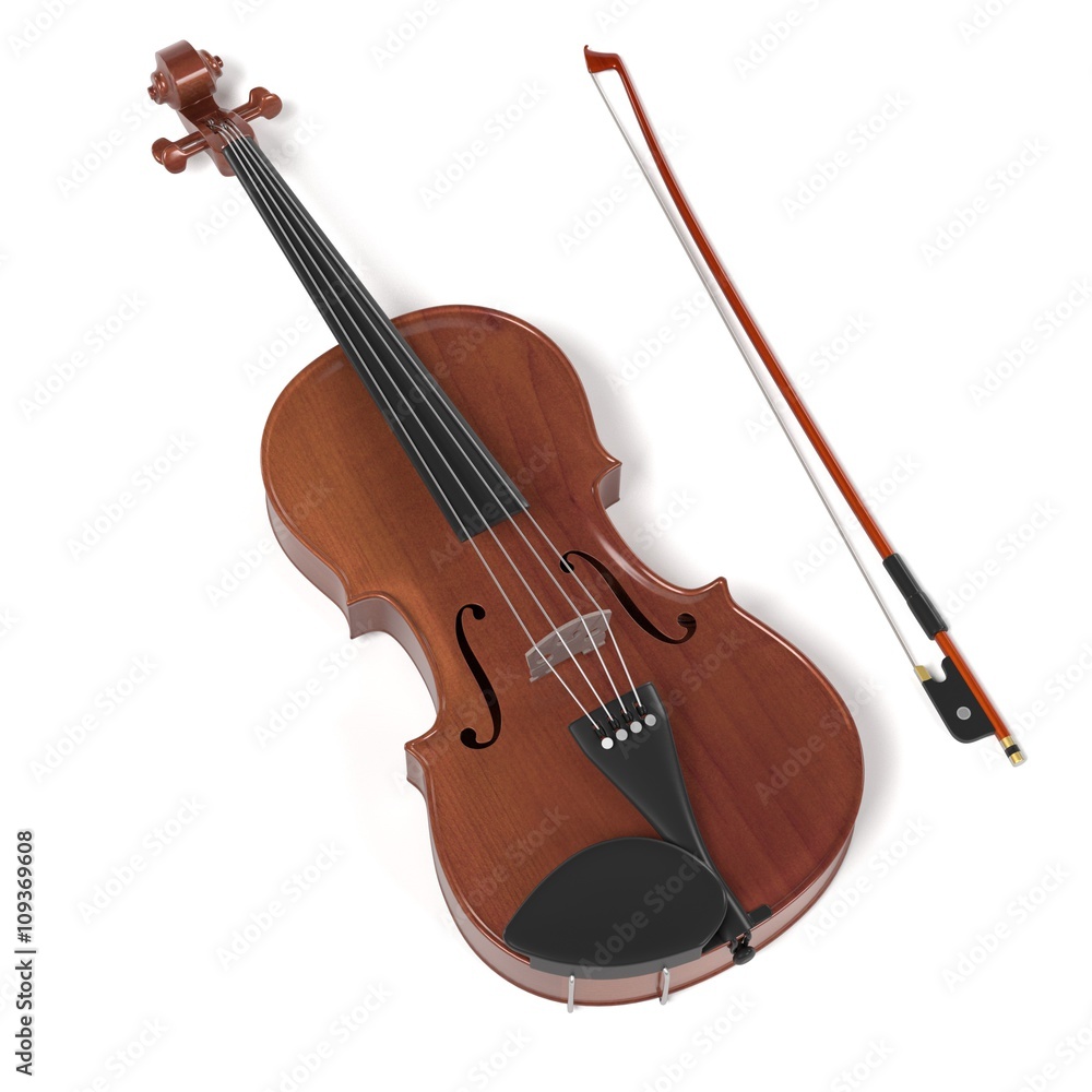 Fototapeta premium 3d rendering of violin musical instrument